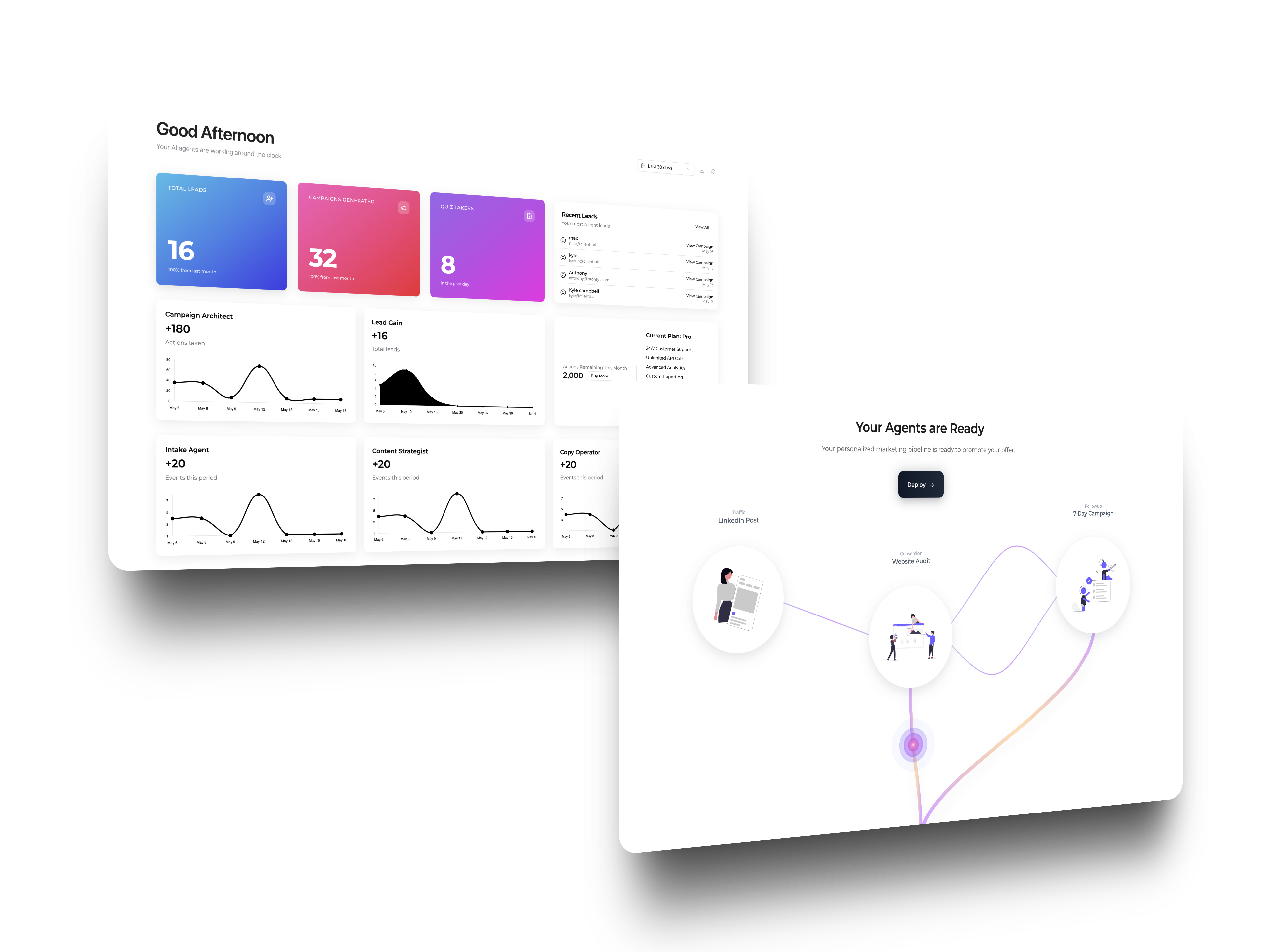 Chat view showing a prospect selecting a Tuesday 10 a.m. slot while an agent answers a simple cost question